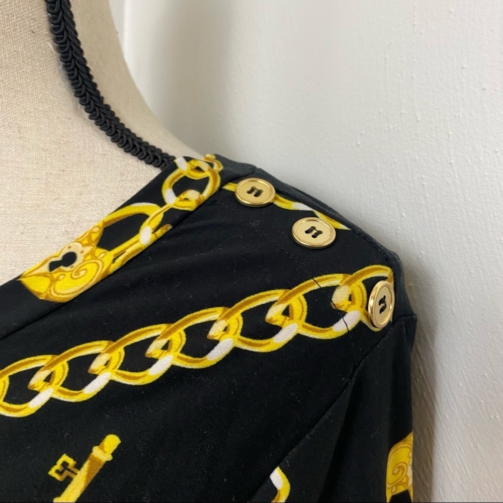 Bae City Chain Print Black and Gold Women Top/Blouse. - Picture 6 of 12